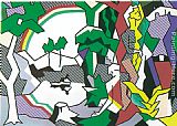 Roy Lichtenstein Landscape with Figures, 1980 painting